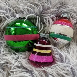 3 christopher radko shiny brite christmas ornaments